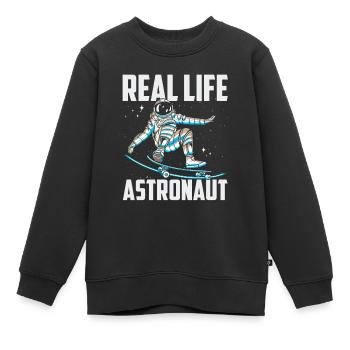 Real Life Astronaut Weltraum Astronomie Rakete - Kinder Premium Organic Sweatshirt - Schwarz - Vorne - AI Model Kid Female (0cm)