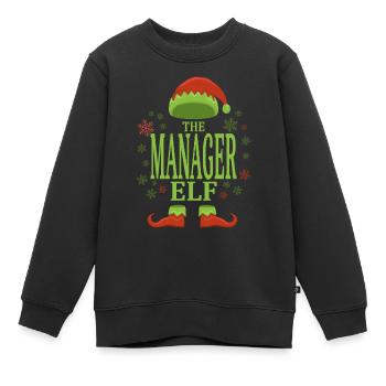 Manager Elfe de Noël - Sweat Premium enfant bio - noir - Devant - AI Model Kid Female (0cm)