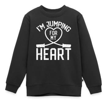 Corde à sauter amusante Je saute avec la corde pour m - Sweat Premium enfant bio - noir - Devant - AI Model Kid Female (0cm)