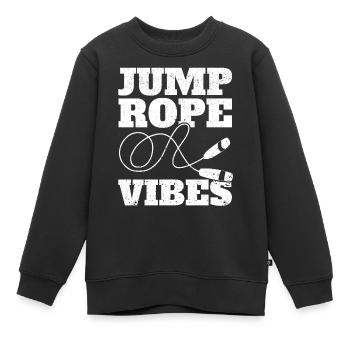 Lustiges Springseil Springseil springen Seil sprin - Kinder Premium Organic Sweatshirt - Schwarz - Vorne - AI Model Kid Female (0cm)