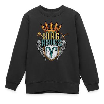 Widder Sternzeichen - Kinder Premium Organic Sweatshirt - Schwarz - Vorne - AI Model Kid Female (0cm)