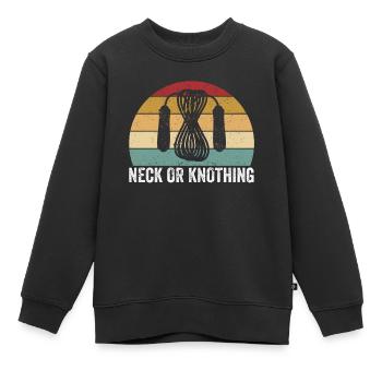 Drôle de corde à sauter à sauter corde à sauter col ou - Sweat Premium enfant bio - noir - Devant - AI Model Kid Female (0cm)