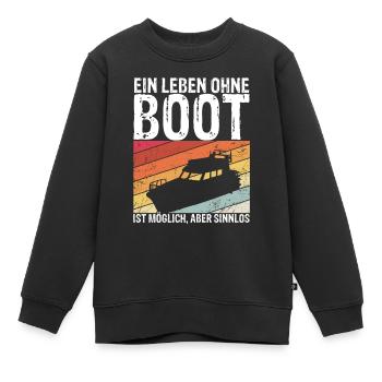 Boot Yacht Jolle Kajak Fan Geschenk Kapitän Schiff - Kinder Premium Organic Sweatshirt - Schwarz - Vorne - AI Model Kid Female (0cm)