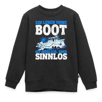 Boot Yacht Jolle Kajak Fan Geschenk Kapitän Schiff - Kinder Premium Organic Sweatshirt - Schwarz - Vorne - AI Model Kid Female (0cm)