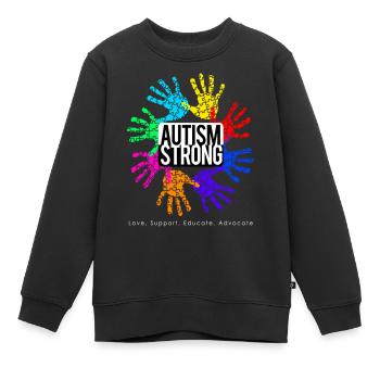 Autism Strong - Kinder Premium Organic Sweatshirt - Schwarz - Vorne - AI Model Kid Female (0cm)