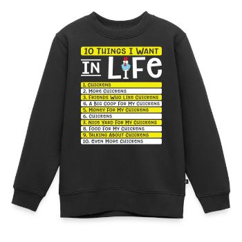 Élevage de poulets Élevage de volailles - Sweat Premium enfant bio - noir - Devant - AI Model Kid Female (0cm)