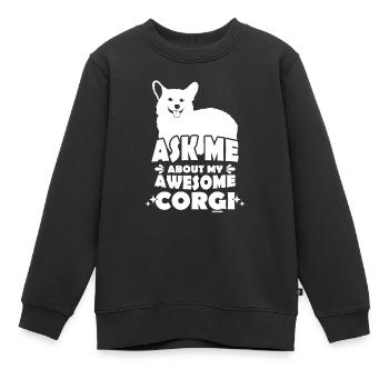 Gallois Corgi Pembroke - Sweat Premium enfant bio - noir - Devant - AI Model Kid Female (0cm)