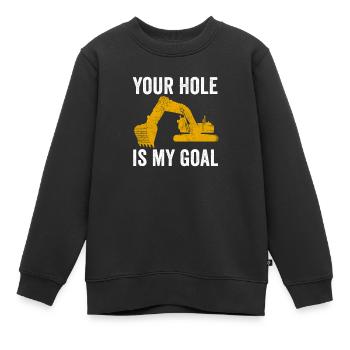 Ouvrier de la construction de pelle hydraulique travail de machine de construction - Sweat Premium enfant bio - noir - Devant - AI Model Kid Female (0cm)
