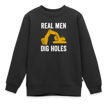Bagger Bauarbeiter Baggerfahrer Baumaschine Job - Kinder Premium Organic Sweatshirt - Schwarz - Vorne - AI Model Kid Female (0cm)