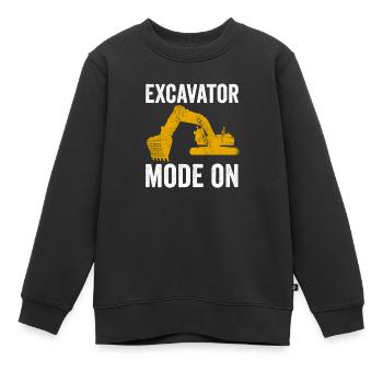 Ouvrier de la construction de pelle hydraulique travail de machine de construction - Sweat Premium enfant bio - noir - Devant - AI Model Kid Female (0cm)