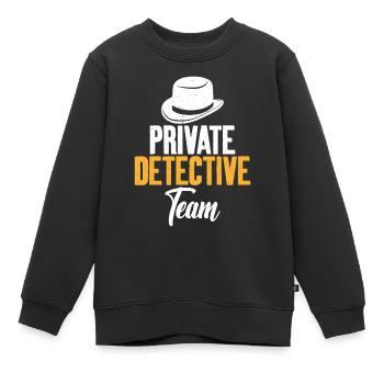 Enquêteur de l’équipe de détectives privés - Sweat Premium enfant bio - noir - Devant - AI Model Kid Female (0cm)