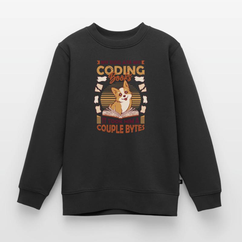 Dog Bytes Code Computer Joke Programming Kids Premium Organic Sweatshirt