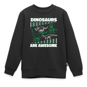 Dinosaure Dinosaure adulte - Sweat Premium enfant bio - noir - Devant - AI Model Kid Female (0cm)