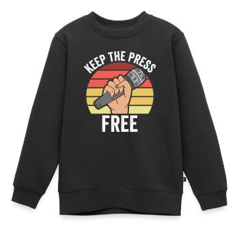 Liberté de la presse Liberté de la presse - Sweat Premium enfant bio - noir - Devant - AI Model Kid Female (0cm)