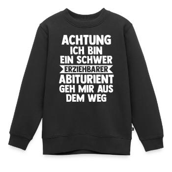 Abitur Abiturient Abifeier Abi - Kinder Premium Organic Sweatshirt - Schwarz - Vorne - AI Model Kid Female (0cm)