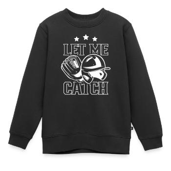 Laissez-moi attraper un receveur de baseball - Sweat Premium enfant bio - noir - Devant - AI Model Kid Female (0cm)
