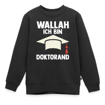 Doktor Abschluss Doktorand Promotion Doktortitel - Kinder Premium Organic Sweatshirt - Schwarz - Vorne - AI Model Kid Female (0cm)