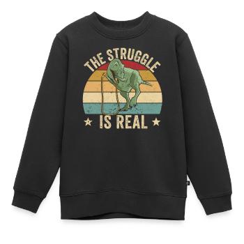 Lustiges Springseil Springseil springen Der Kampf - Kinder Premium Organic Sweatshirt - Schwarz - Vorne - AI Model Kid Female (0cm)