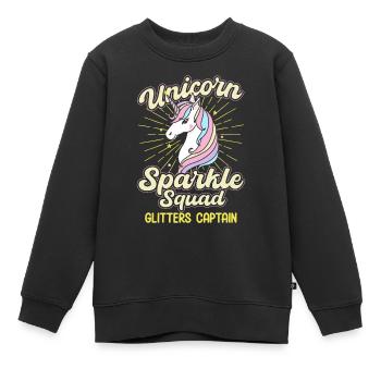 Unicorn Sparkle Squad Cutter Captain - Kinder Premium Organic Sweatshirt - Schwarz - Vorne - AI Model Kid Female (0cm)