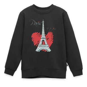 Paris Eiffelturm Arc de Triomphe Liebe aus Frankre - Kinder Premium Organic Sweatshirt - Schwarz - Vorne - AI Model Kid Female (0cm)
