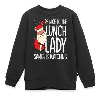 Soyez NIce au déjeuner que Lady Santa regarde - Sweat Premium enfant bio - noir - Devant - AI Model Kid Female (0cm)