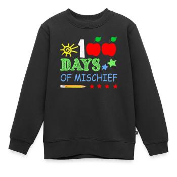 Bleistift 100. Tag des Unfugs 100 Tage Schule - Kinder Premium Organic Sweatshirt - Schwarz - Vorne - AI Model Kid Female (0cm)
