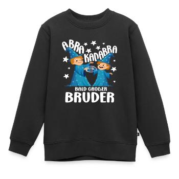 Bald Großer Bruder Dino Geschwisterkind Nachwuchs - Kinder Premium Organic Sweatshirt - Schwarz - Vorne - AI Model Kid Female (0cm)