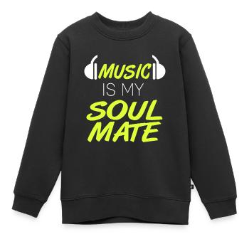 Music Is My Soulmate Retro Music Lover Designs - Kinder Premium Organic Sweatshirt - Schwarz - Vorne - AI Model Kid Female (0cm)