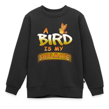 A Bird Is My Soulmate Cute Retro Designs - Kinder Premium Organic Sweatshirt - Schwarz - Vorne - AI Model Kid Female (0cm)