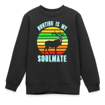 Hunting Is My Soulmate Retro Hunter Designs - Kinder Premium Organic Sweatshirt - Schwarz - Vorne - AI Model Kid Female (0cm)