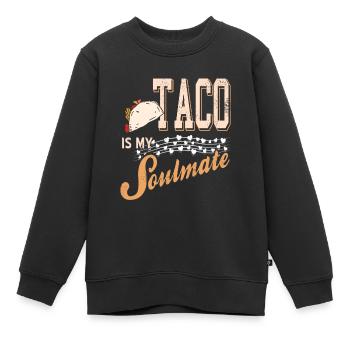 Taco Is My Soulmate Retro Taco Lover Designs - Kinder Premium Organic Sweatshirt - Schwarz - Vorne - AI Model Kid Female (0cm)