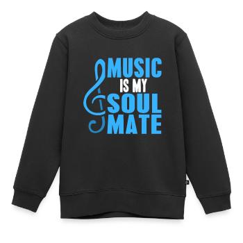 Music Is My Soulmate Retro Music Lover Designs - Kinder Premium Organic Sweatshirt - Schwarz - Vorne - AI Model Kid Female (0cm)