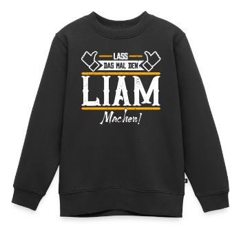 Liam Geschenkidee Geschenk Geburtstag - Kinder Premium Organic Sweatshirt - Schwarz - Vorne - AI Model Kid Female (0cm)