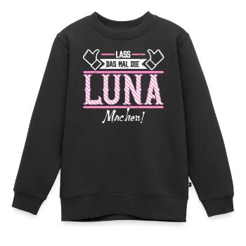 Luna Geschenkidee Geschenk Geburtstag - Kinder Premium Organic Sweatshirt - Schwarz - Vorne - AI Model Kid Female (0cm)
