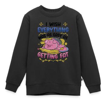 Selbstironie Übergewicht Im Fett - Kinder Premium Organic Sweatshirt - Schwarz - Vorne - AI Model Kid Female (0cm)