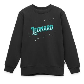Leonard Namen personalisiert - Kinder Premium Organic Sweatshirt - Schwarz - Vorne - AI Model Kid Female (0cm)