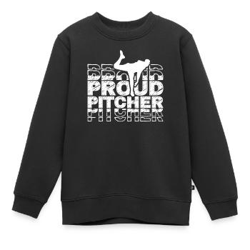 Fier lanceur de baseball Joueur de lanceur amateur - Sweat Premium enfant bio - noir - Devant - AI Model Kid Female (0cm)