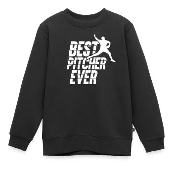 Bester Baseball Pitcher Aller Zeiten Hobby Werfer - Kinder Premium Organic Sweatshirt - Schwarz - Vorne - AI Model Kid Female (0cm)