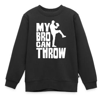 Mein Bruder Kann Werfen Werfer Baseball Pitcher - Kinder Premium Organic Sweatshirt - Schwarz - Vorne - AI Model Kid Female (0cm)