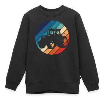 Agriculteur Rétro Vintage - Sweat Premium enfant bio - noir - Devant - AI Model Kid Female (0cm)