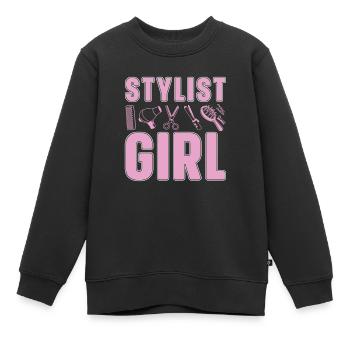 Friseur Hairstylist Friseur - Kinder Premium Organic Sweatshirt - Schwarz - Vorne - AI Model Kid Female (0cm)