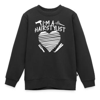 Friseur Hairstylist Friseur - Kinder Premium Organic Sweatshirt - Schwarz - Vorne - AI Model Kid Female (0cm)