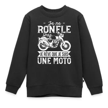 Je Ne Ronfle Pas Je Suis Une Moto Homme Humour - Sweat Premium enfant bio - noir - Devant - AI Model Kid Female (0cm)