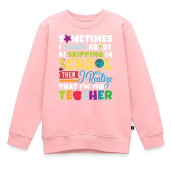 Humorvoller Lehrerunterricht - Kinder Premium Organic Sweatshirt - Rosa - Vorne - AI Model Kid Female (0cm)