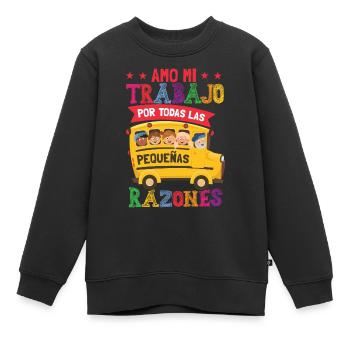 Lustige Spanischlehrerin zweisprachig - Kinder Premium Organic Sweatshirt - Schwarz - Vorne - AI Model Kid Female (0cm)