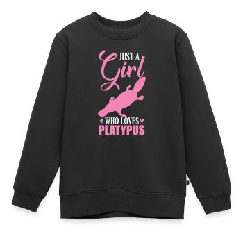 Just a Girl who loves Platypus Schnabeltier - Kinder Premium Organic Sweatshirt - Schwarz - Vorne - AI Model Kid Female (0cm)