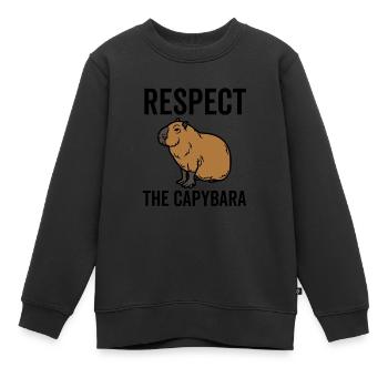 Respect The Capybara - Kids Premium Organic Sweatshirt - black - Front - AI Model Kid Female (0cm)