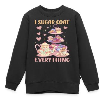 I Sugar Coat Everything Funny Baking - Sweat Premium enfant bio - noir - Devant - AI Model Kid Female (0cm)