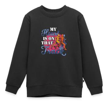 Mein Herz Ist Auf Dieser Strecke Läufer - Kinder Premium Organic Sweatshirt - Schwarz - Vorne - AI Model Kid Female (0cm)