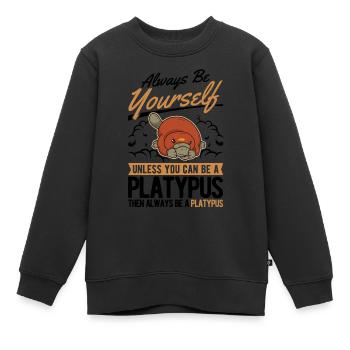 Ornithorynque Cadeau Ornithorynque - Sweat Premium enfant bio - noir - Devant - AI Model Kid Female (0cm)